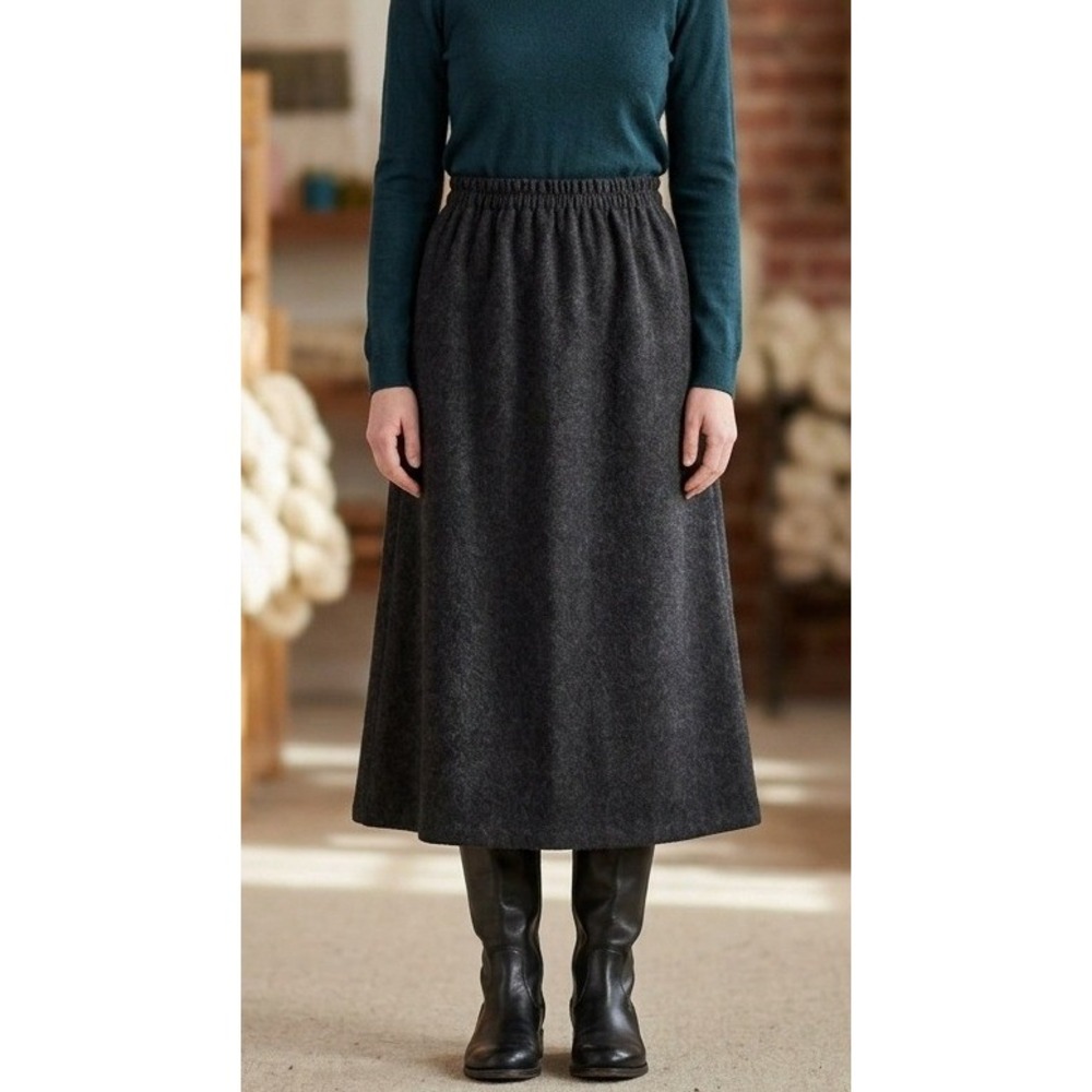 Y2K Dress Barn Skirt Womens Plus Sz 2X Lined Midi Pull On Stretch Gothic Classic